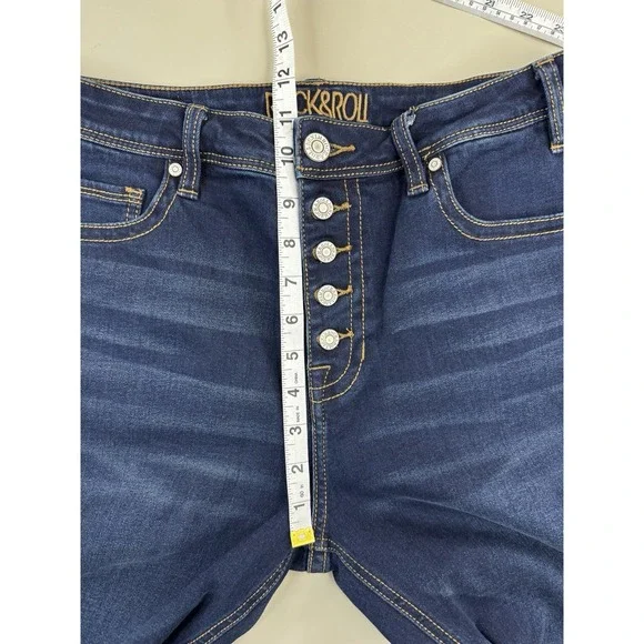 Rock & Roll Denim Womens High Rise Skinny Jean 31 Dark Wash Stretch Rodeo Punchy - Picture 4 of 13